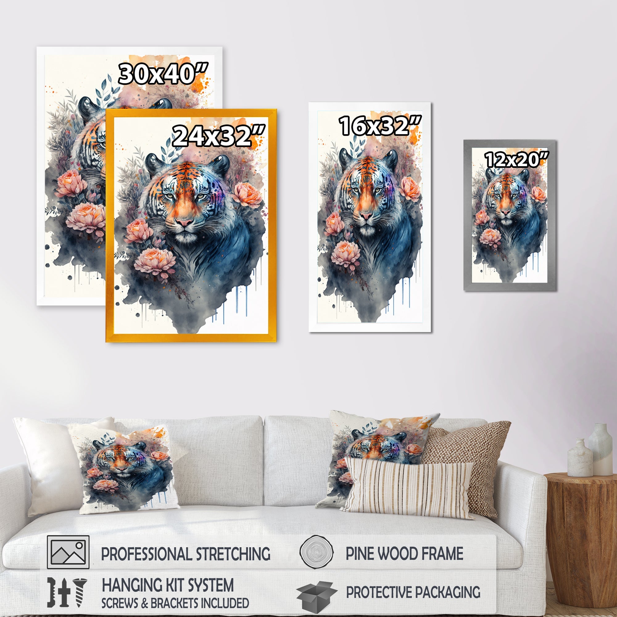 Cute Tiger Floral Art III