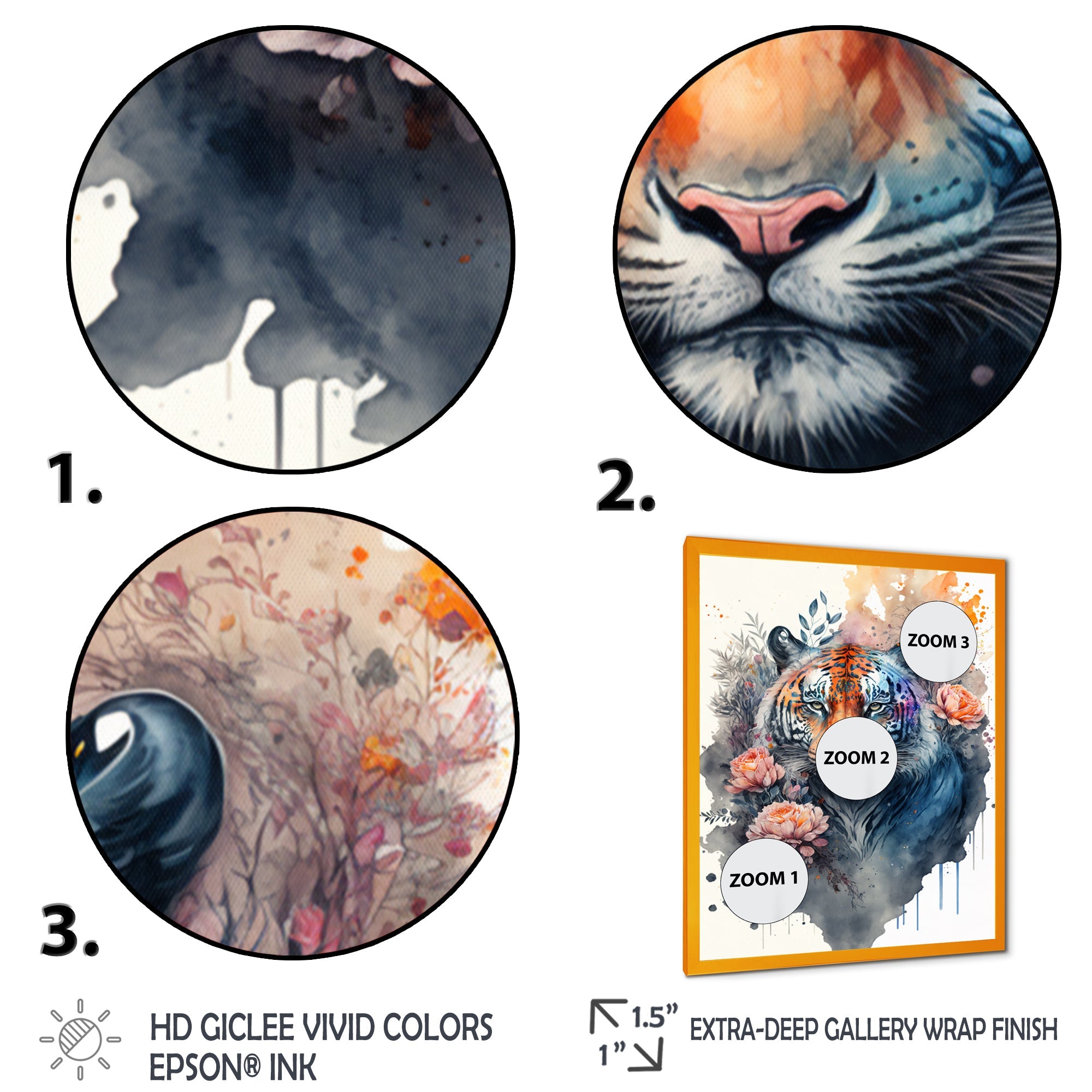 Cute Tiger Floral Art III