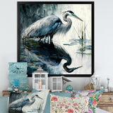Cute Heron In A Lake Floral Art IV