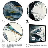 Cute Heron In A Lake Floral Art IV