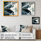 Cute Heron In A Lake Floral Art IV