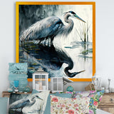 Cute Heron In A Lake Floral Art IV