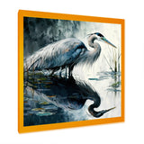 Cute Heron In A Lake Floral Art IV