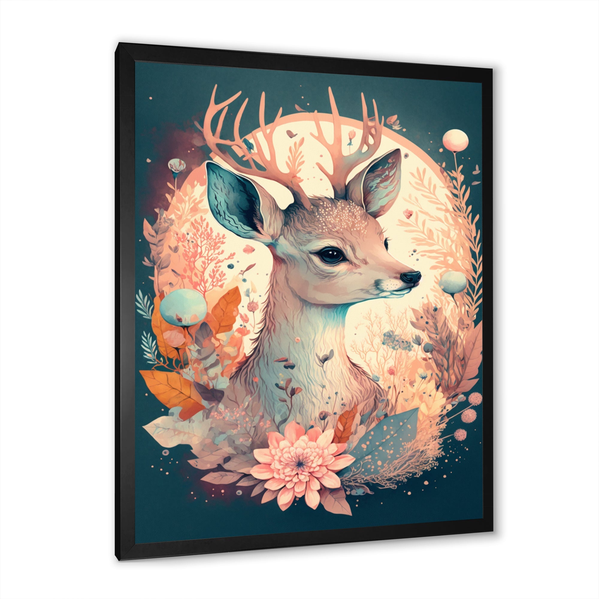 Cute Deer Floral Art IV