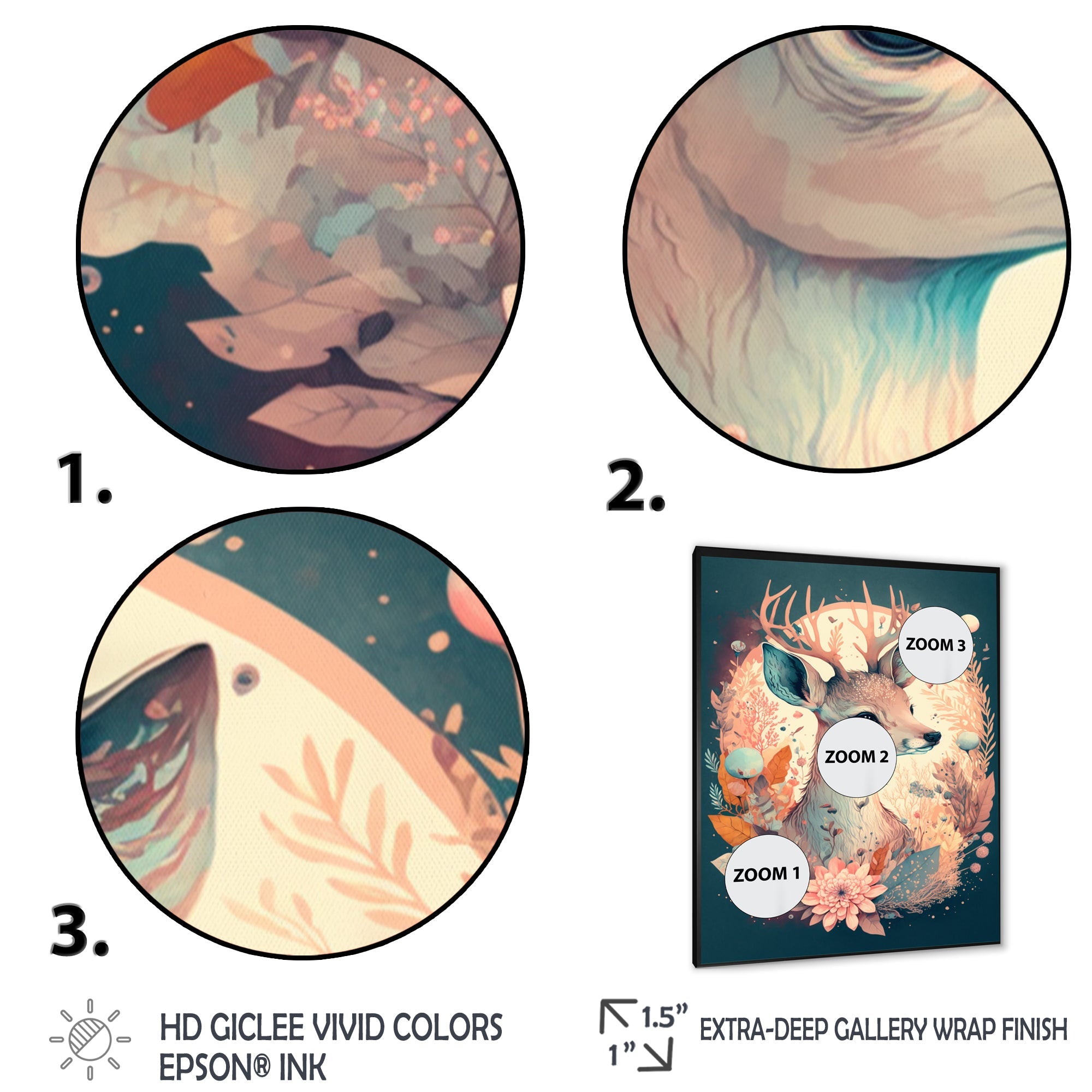 Cute Deer Floral Art IV