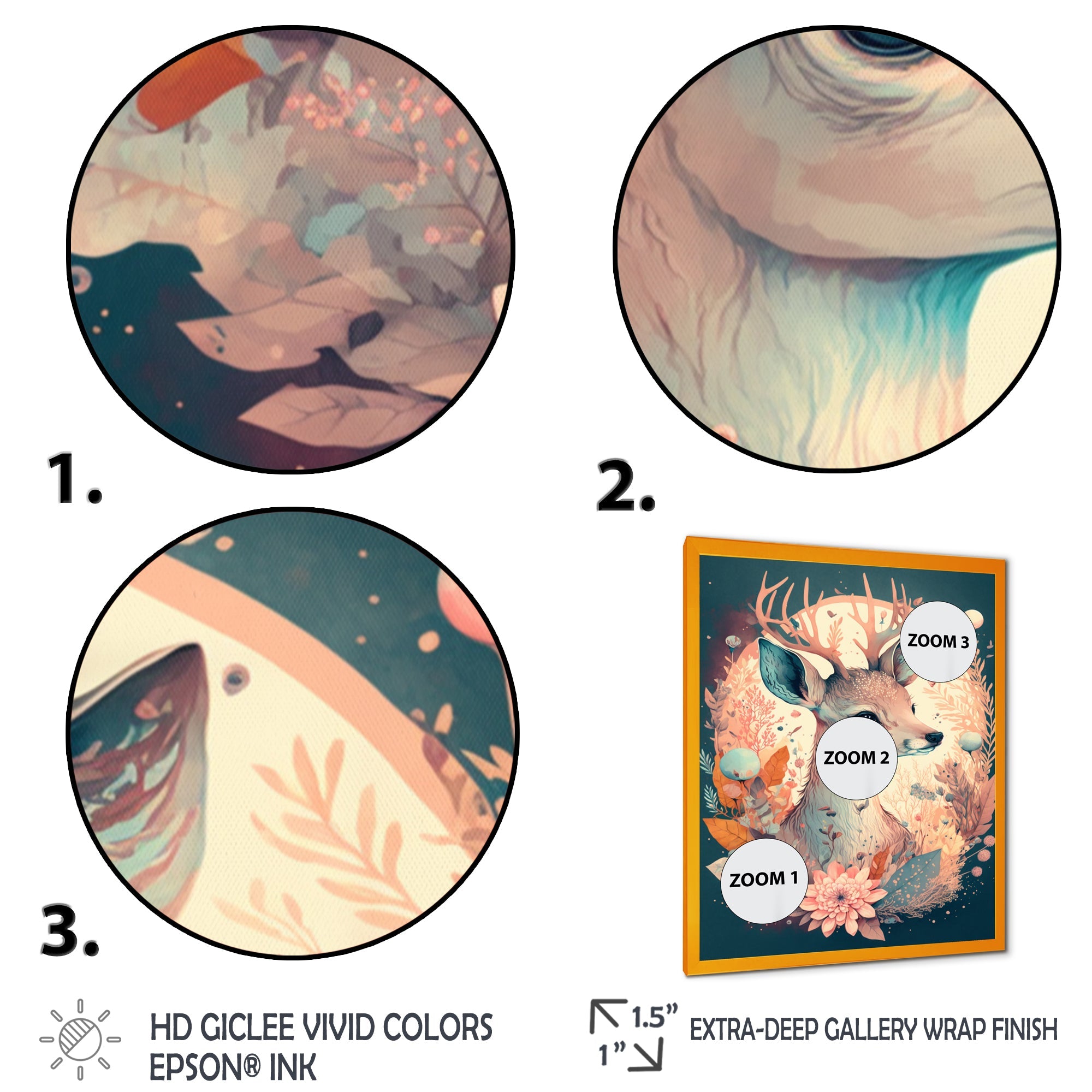 Cute Deer Floral Art IV