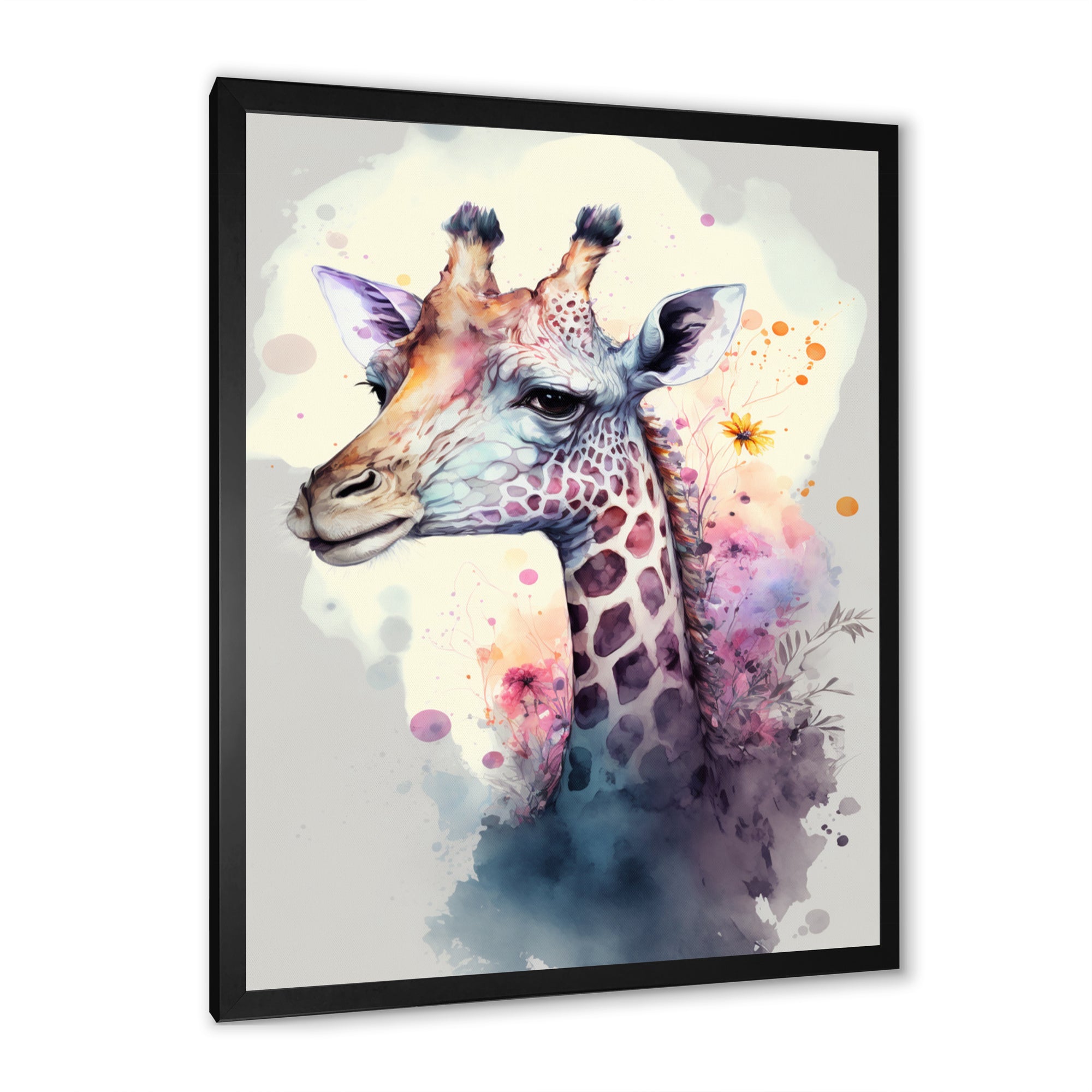 Cute Giraffe Floral Art III