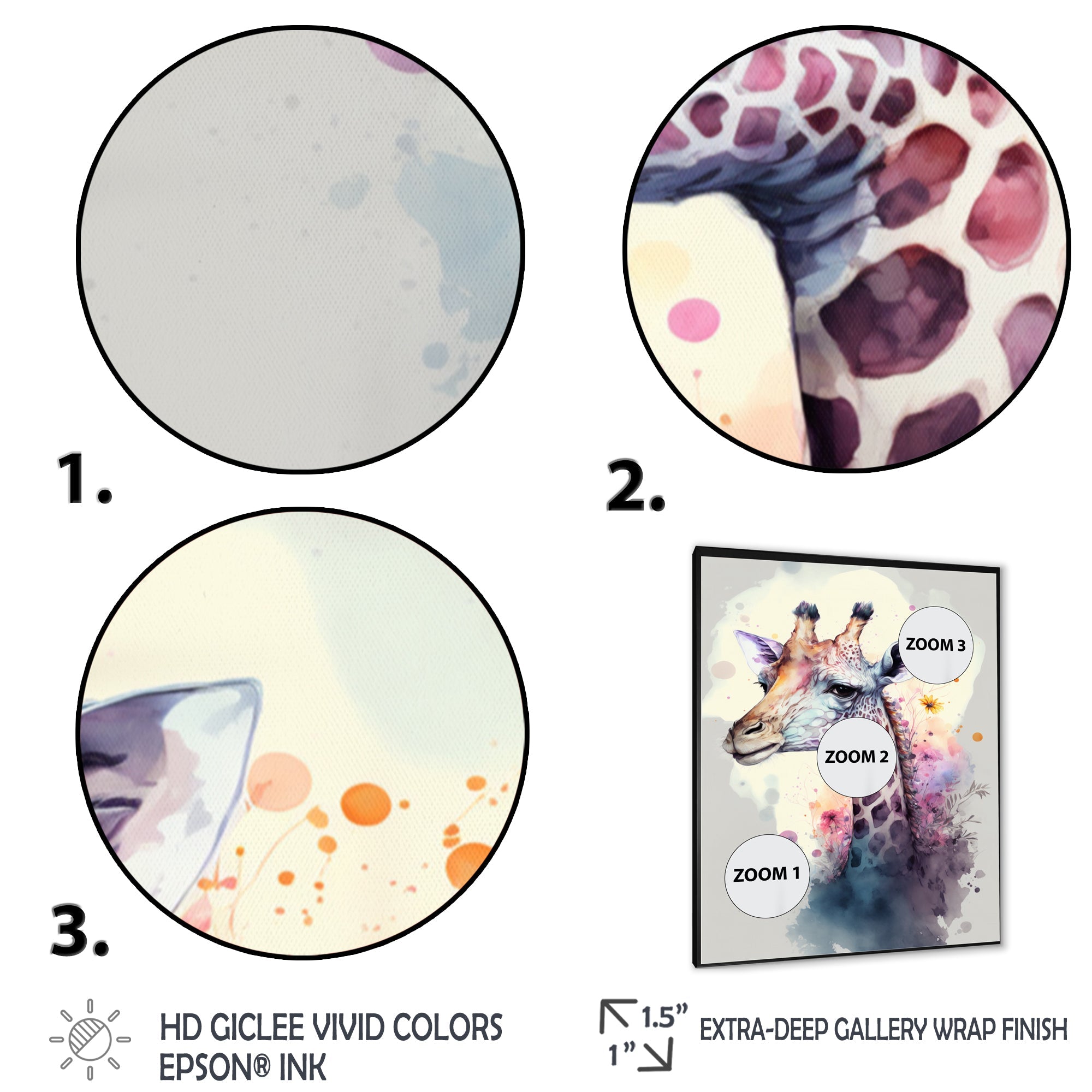 Cute Giraffe Floral Art III