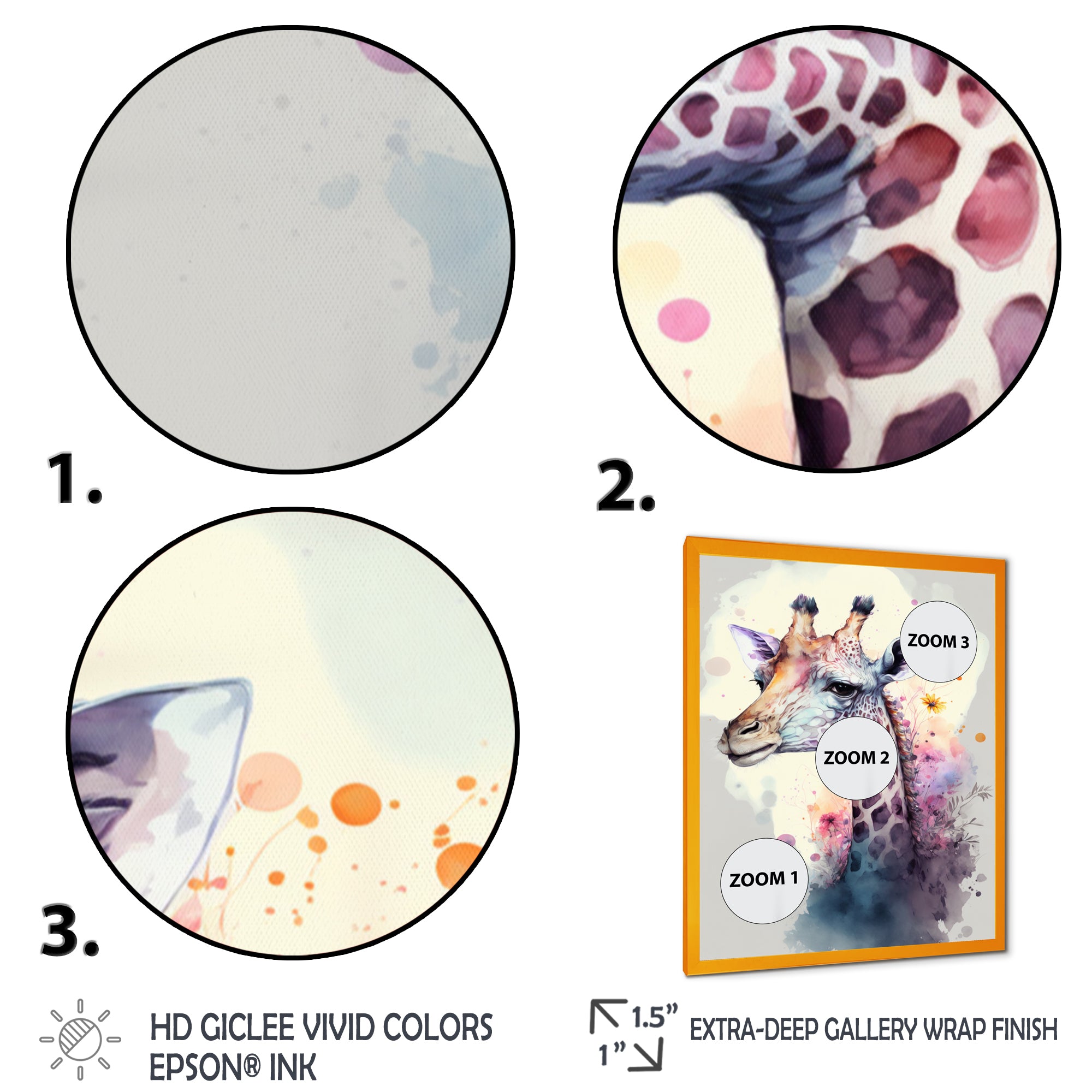 Cute Giraffe Floral Art III