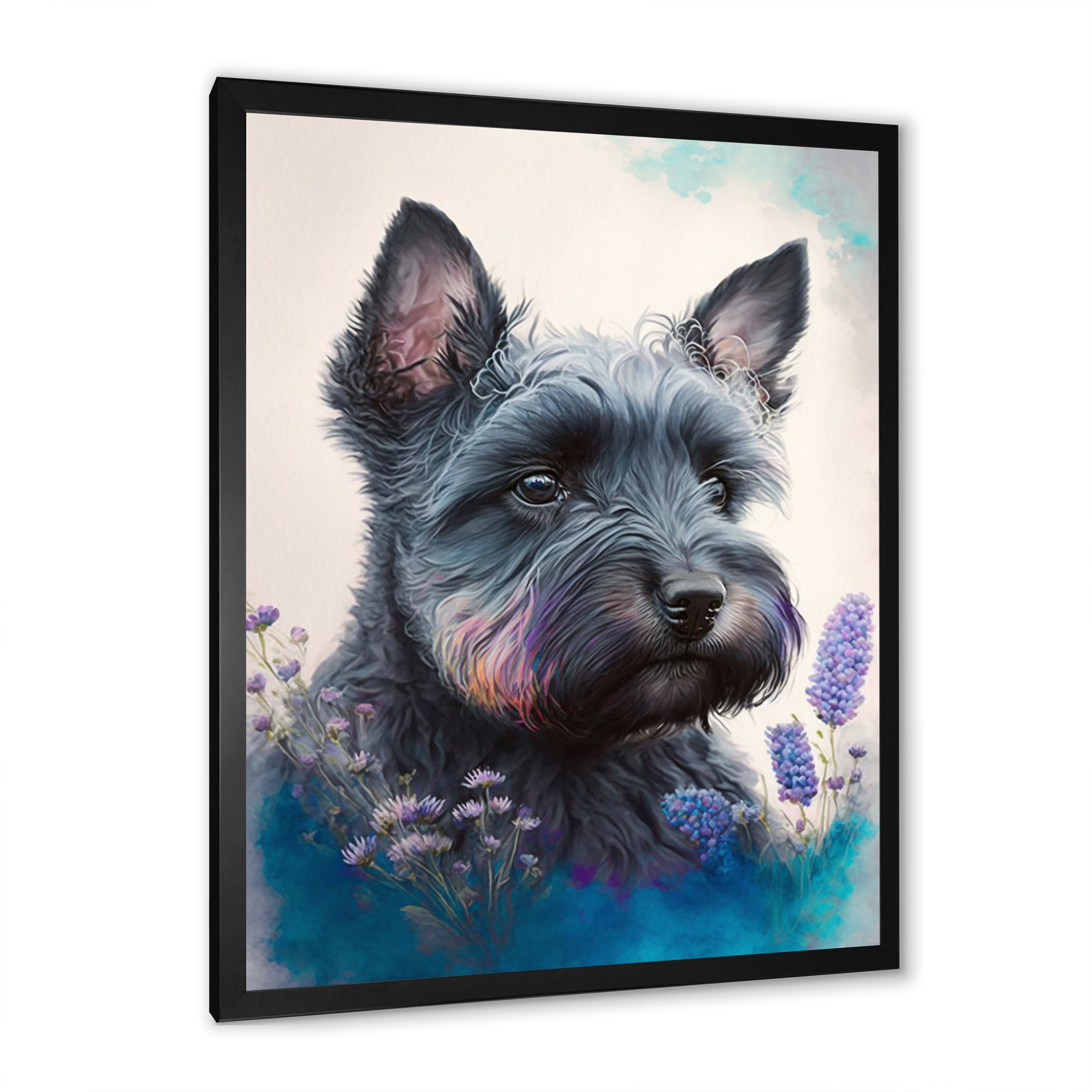 Cute Schnauzer Floral Art