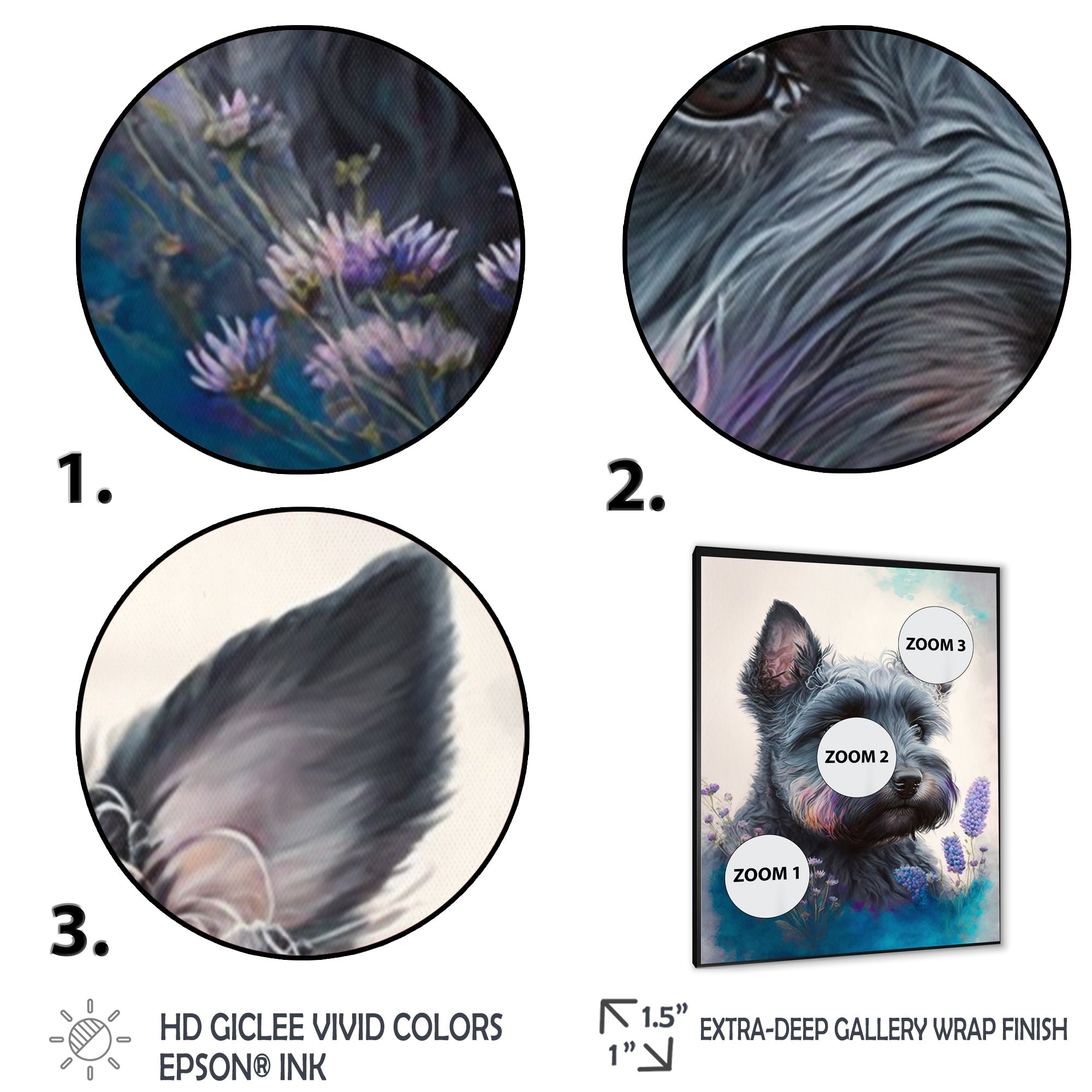 Cute Schnauzer Floral Art