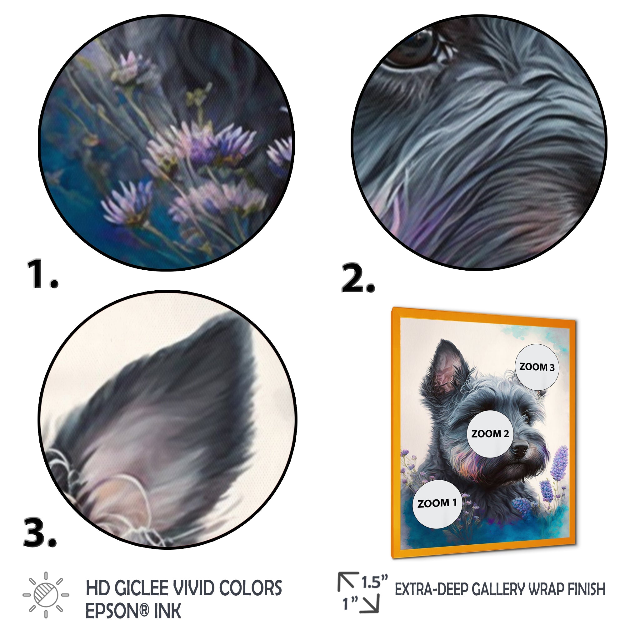 Cute Schnauzer Floral Art