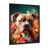 Cute Pitbul Floral Art I