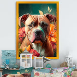 Cute Pitbul Floral Art I