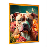 Cute Pitbul Floral Art I