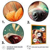 Cute Pitbul Floral Art I