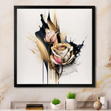 Roses Flow Flower On Golden Beige Paint VI