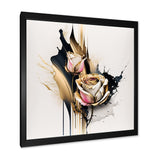 Roses Flow Flower On Golden Beige Paint VI