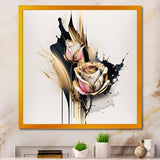 Roses Flow Flower On Golden Beige Paint VI
