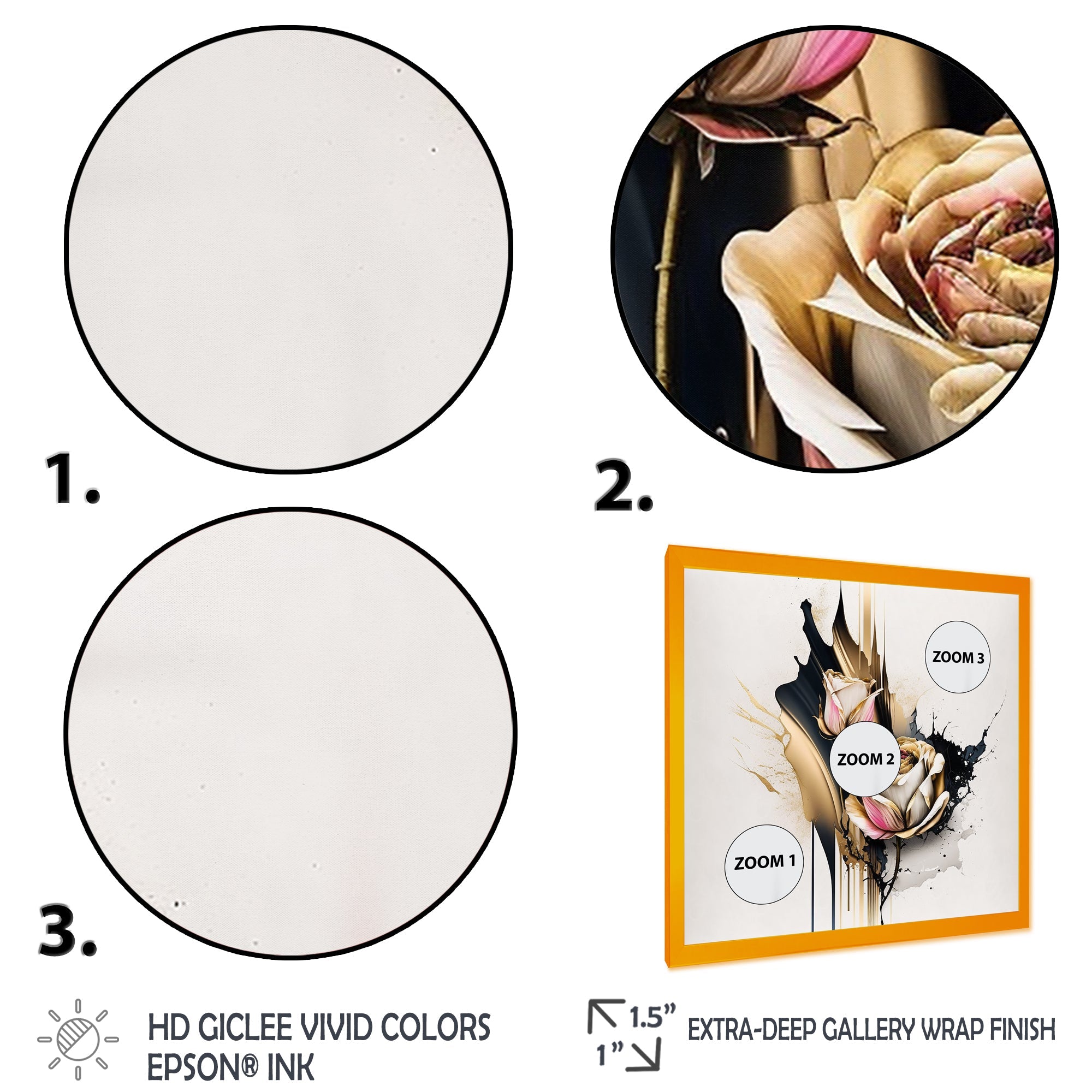 Roses Flow Flower On Golden Beige Paint VI