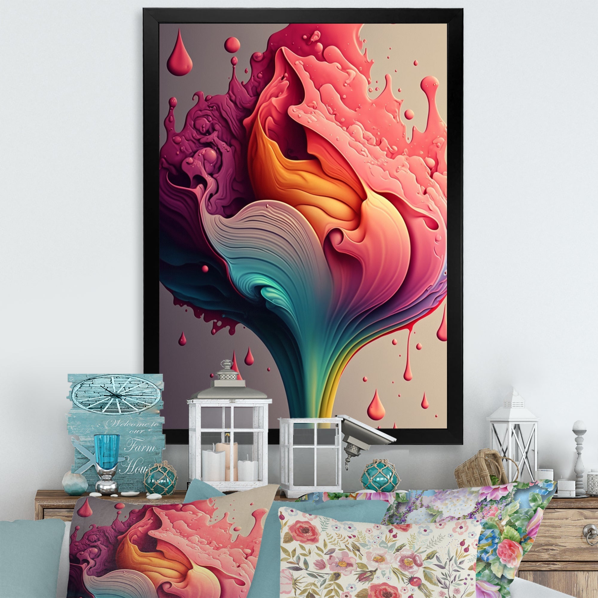 Multicolor Liquid Ink Tulip Flowers I