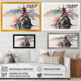 Japanese Landscape In Watercolor I