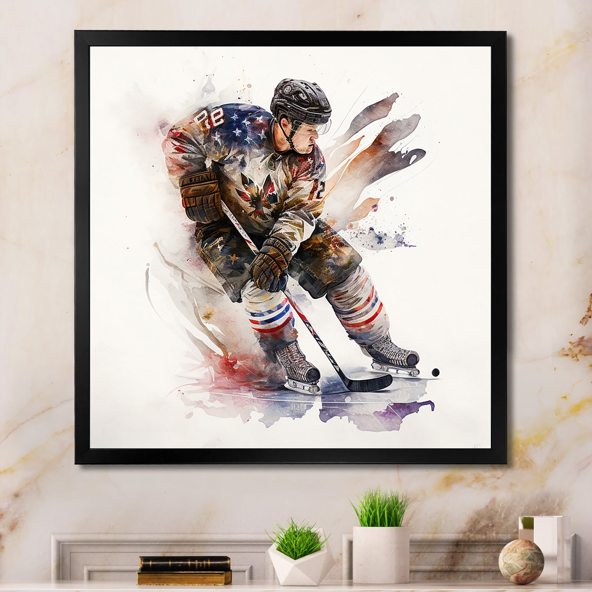 Usa Hockey Player In Action I