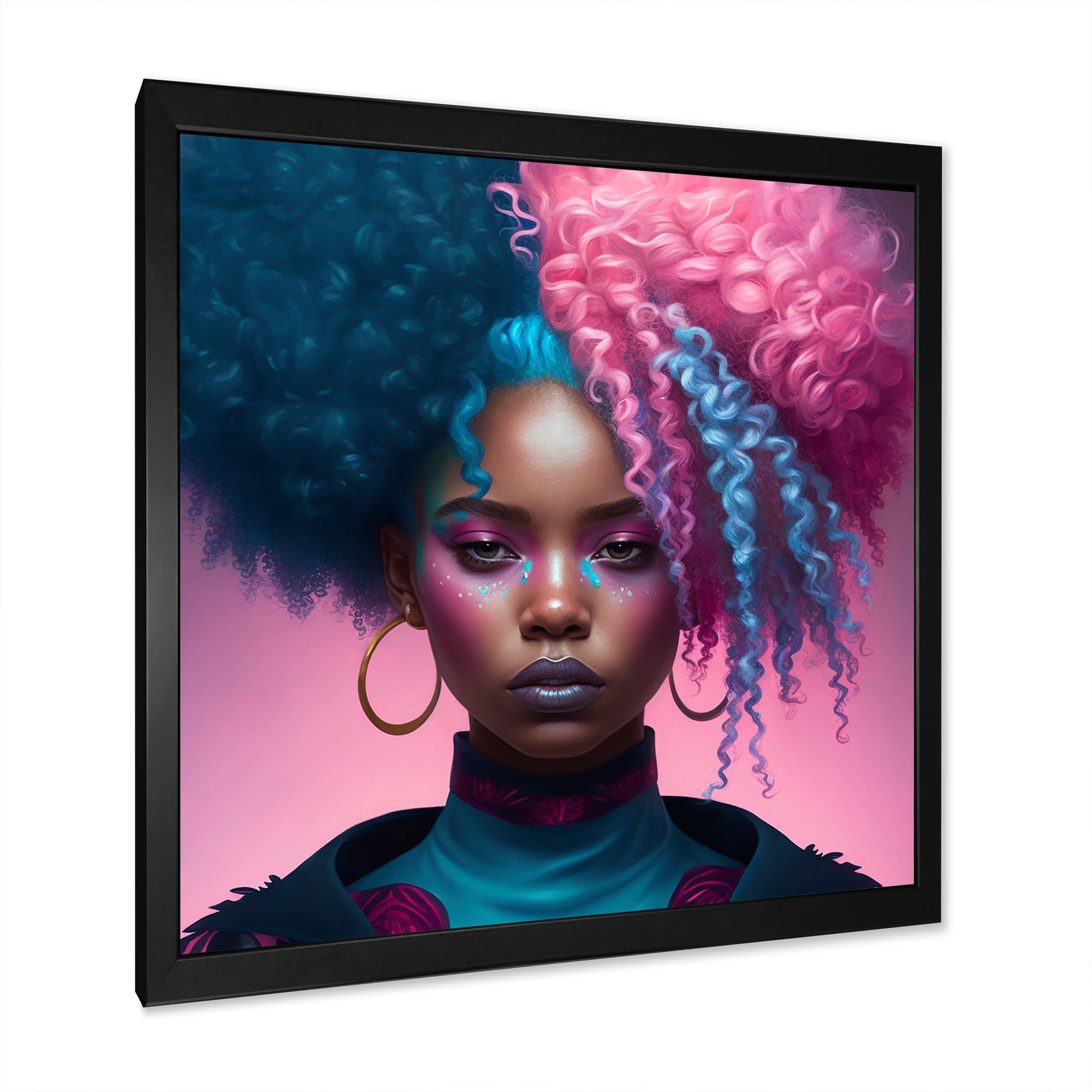 Hip Hop Girl With Pink And Blue Hair III