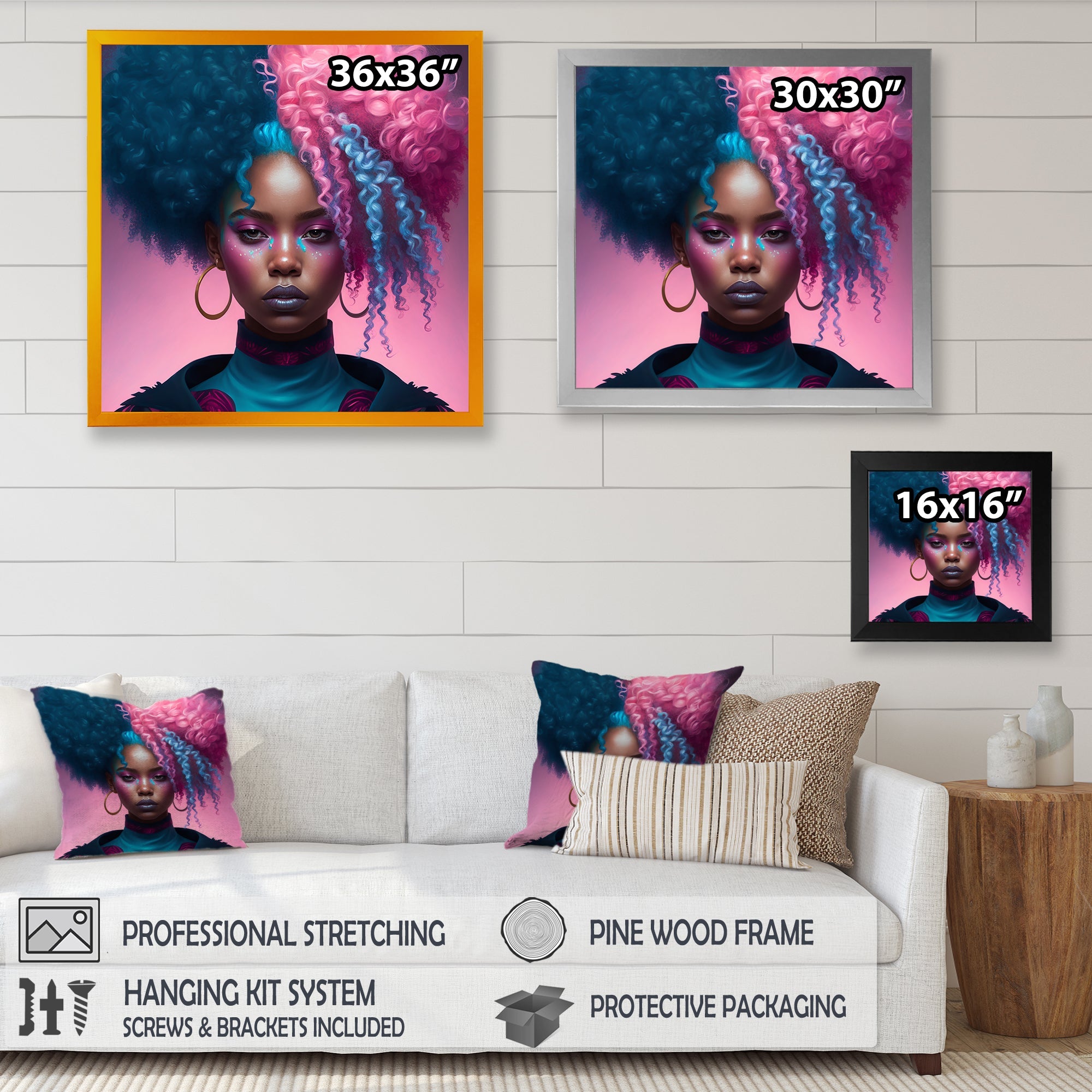 Hip Hop Girl With Pink And Blue Hair III