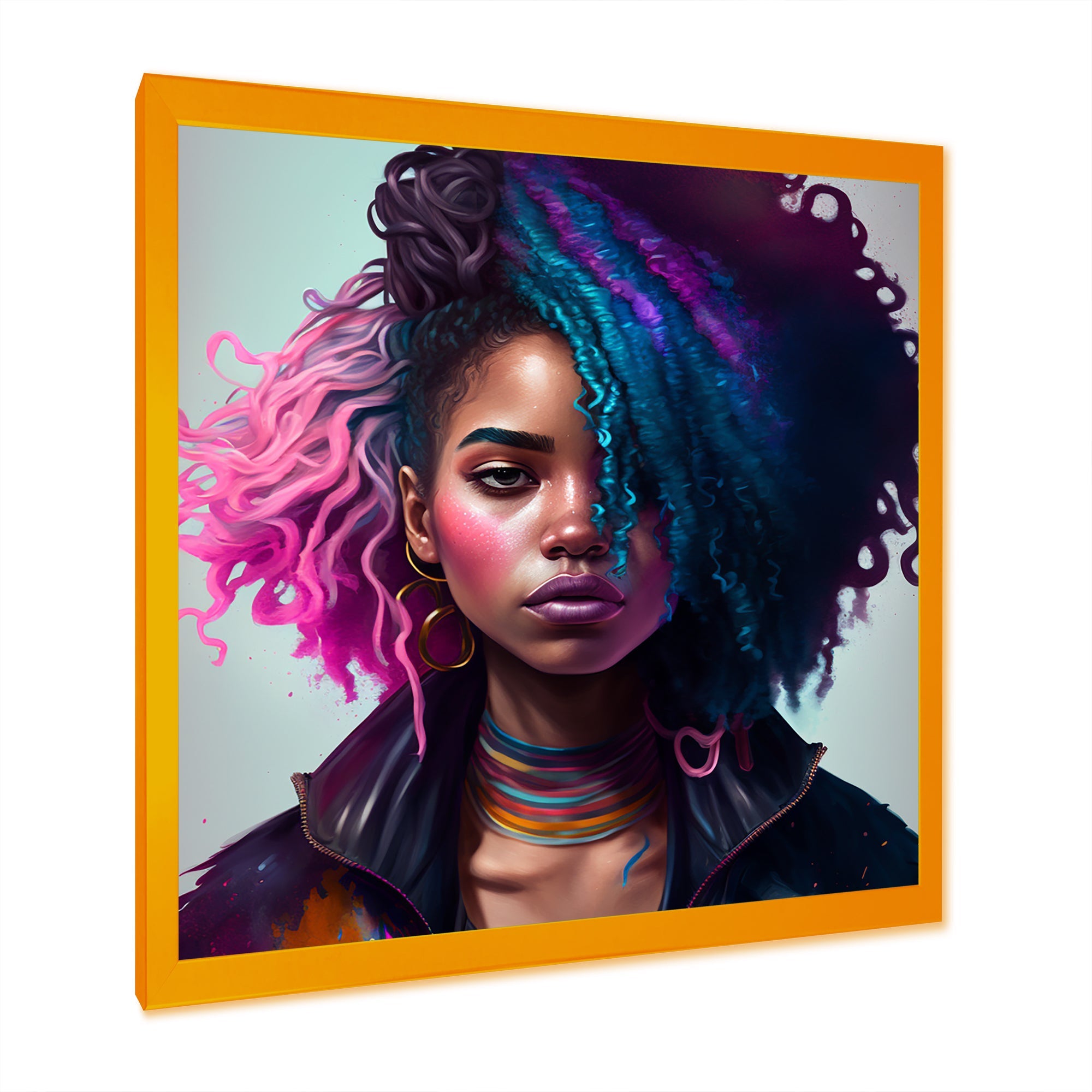 Fashion Hip Hop Girl In Pink And Blue I