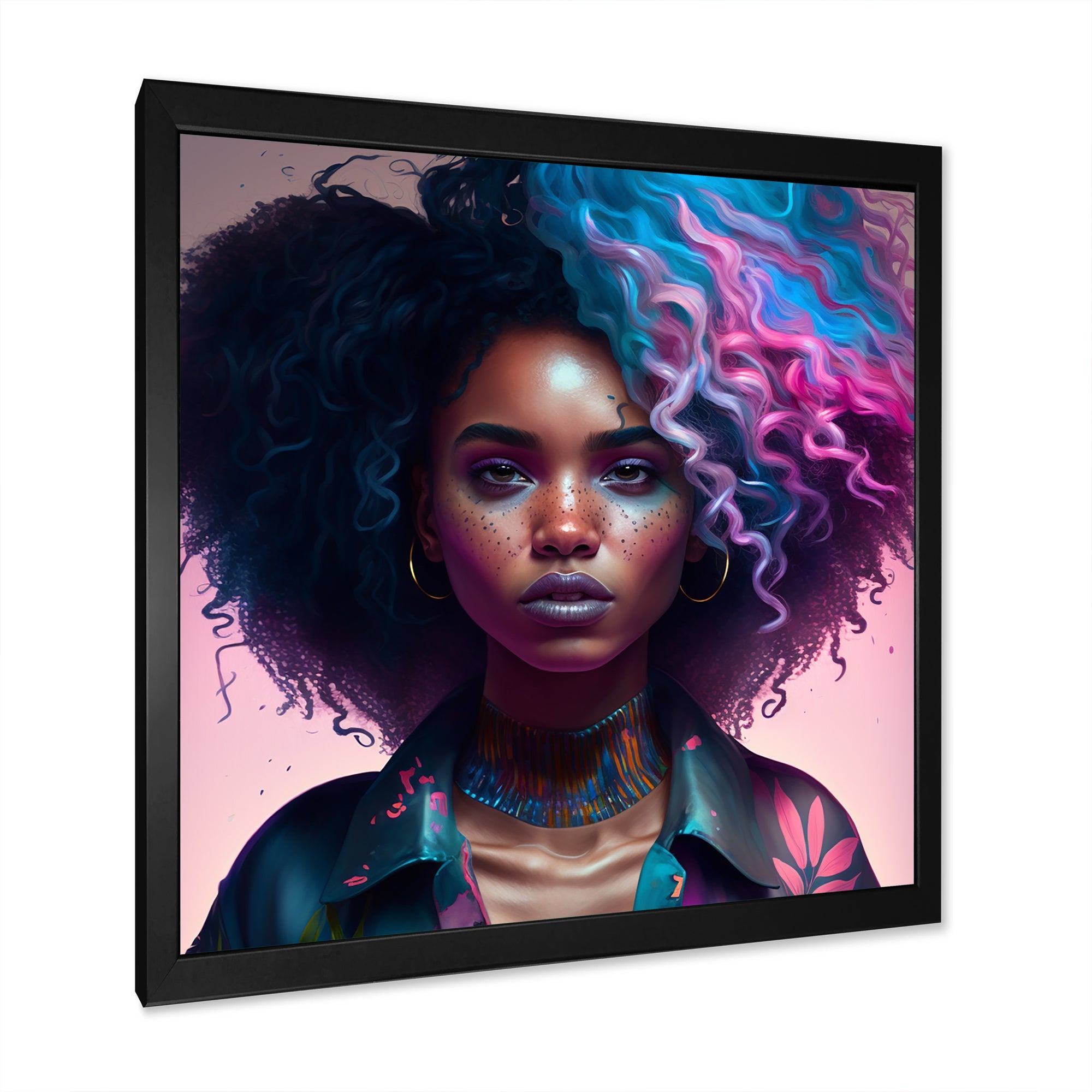 Fashion Hip Hop Girl In Pink And Blue III