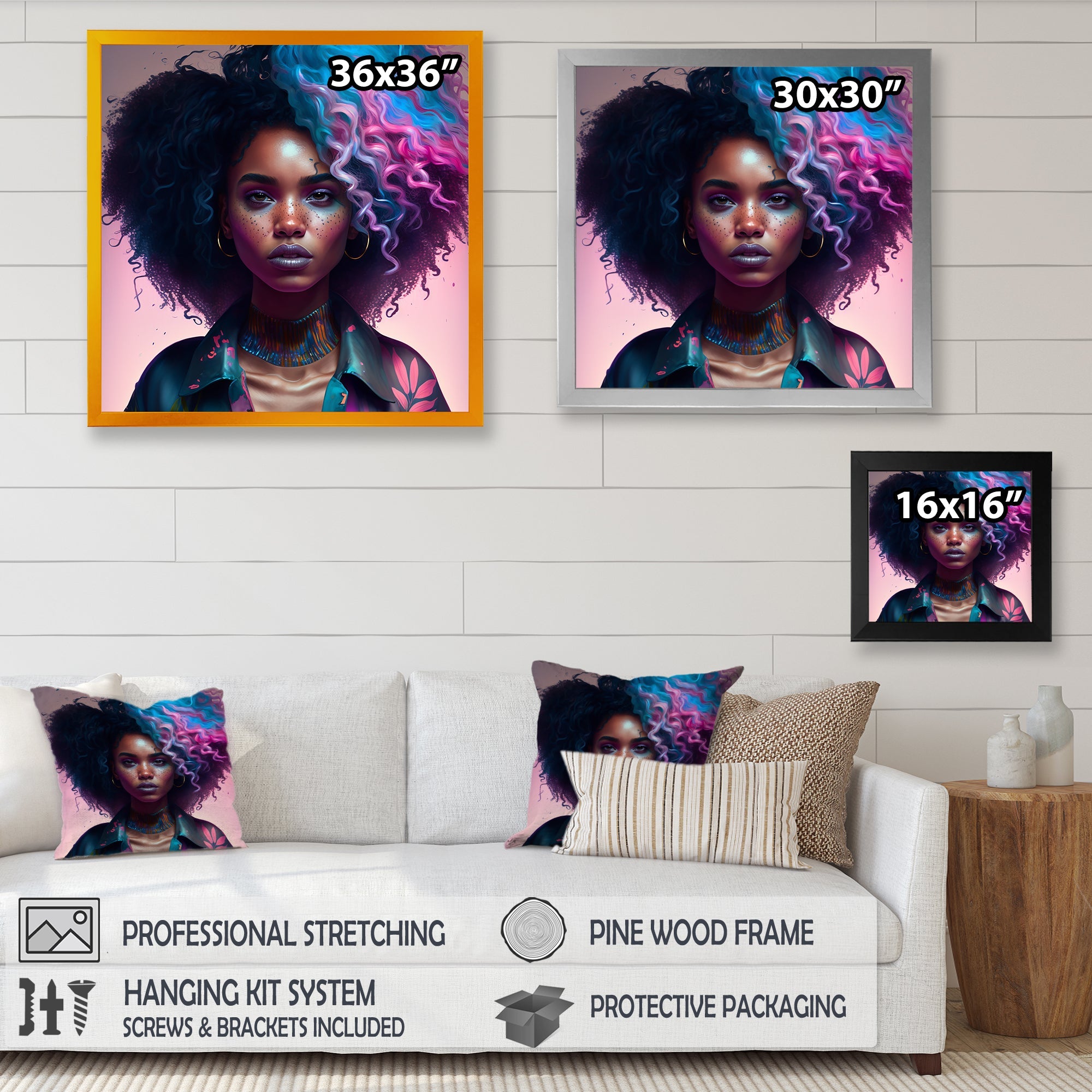 Fashion Hip Hop Girl In Pink And Blue III