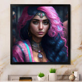 Fashion Indian Woman In Pink And Blue IV