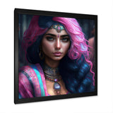 Fashion Indian Woman In Pink And Blue IV