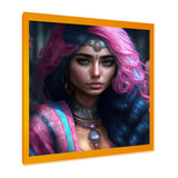 Fashion Indian Woman In Pink And Blue IV