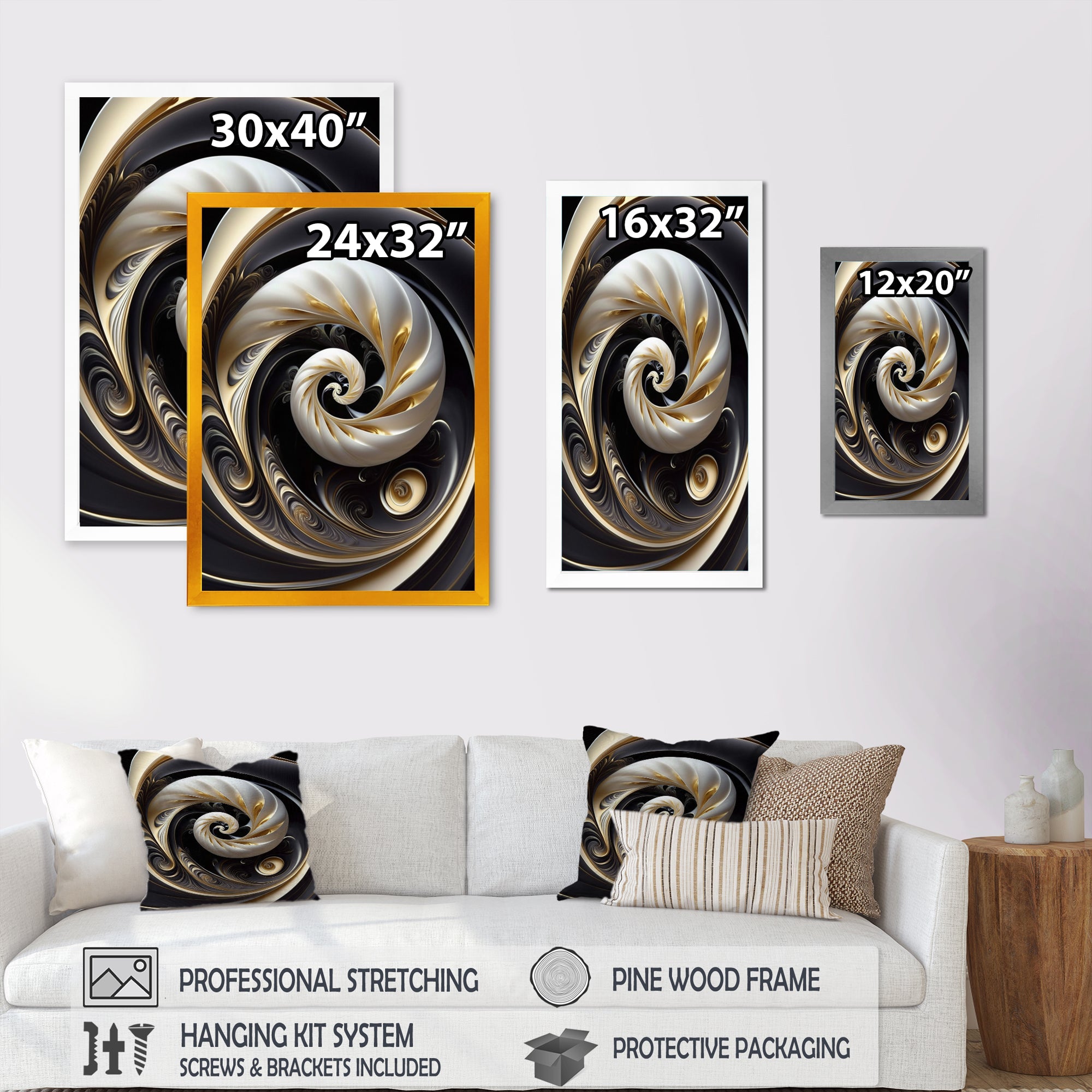 Gold Black And White Stained Glass V