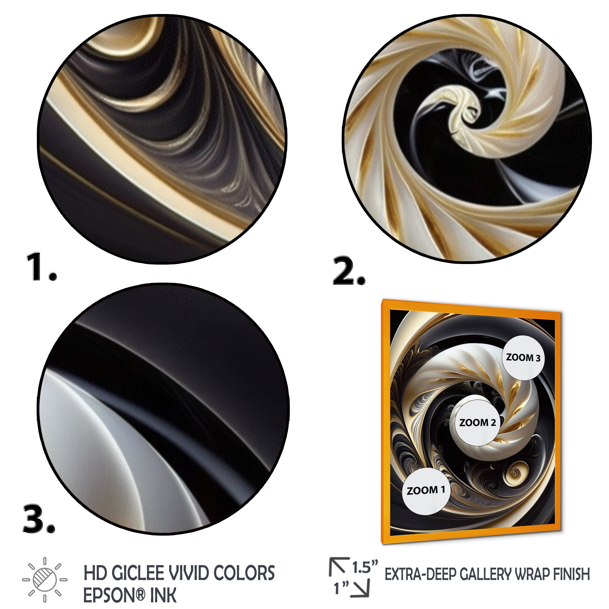 Gold Black And White Stained Glass V