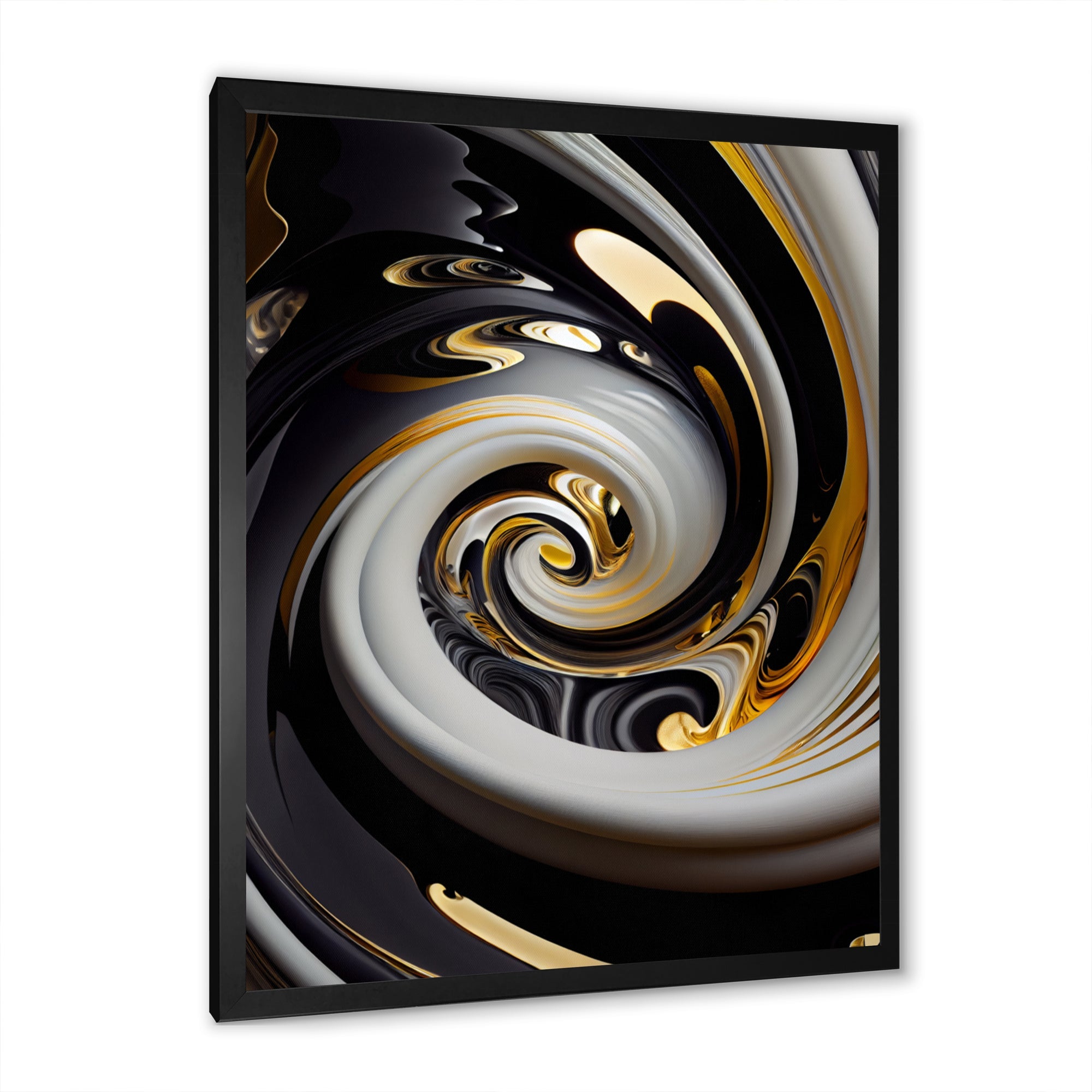 Gold And Black Stained Glass Spiral III