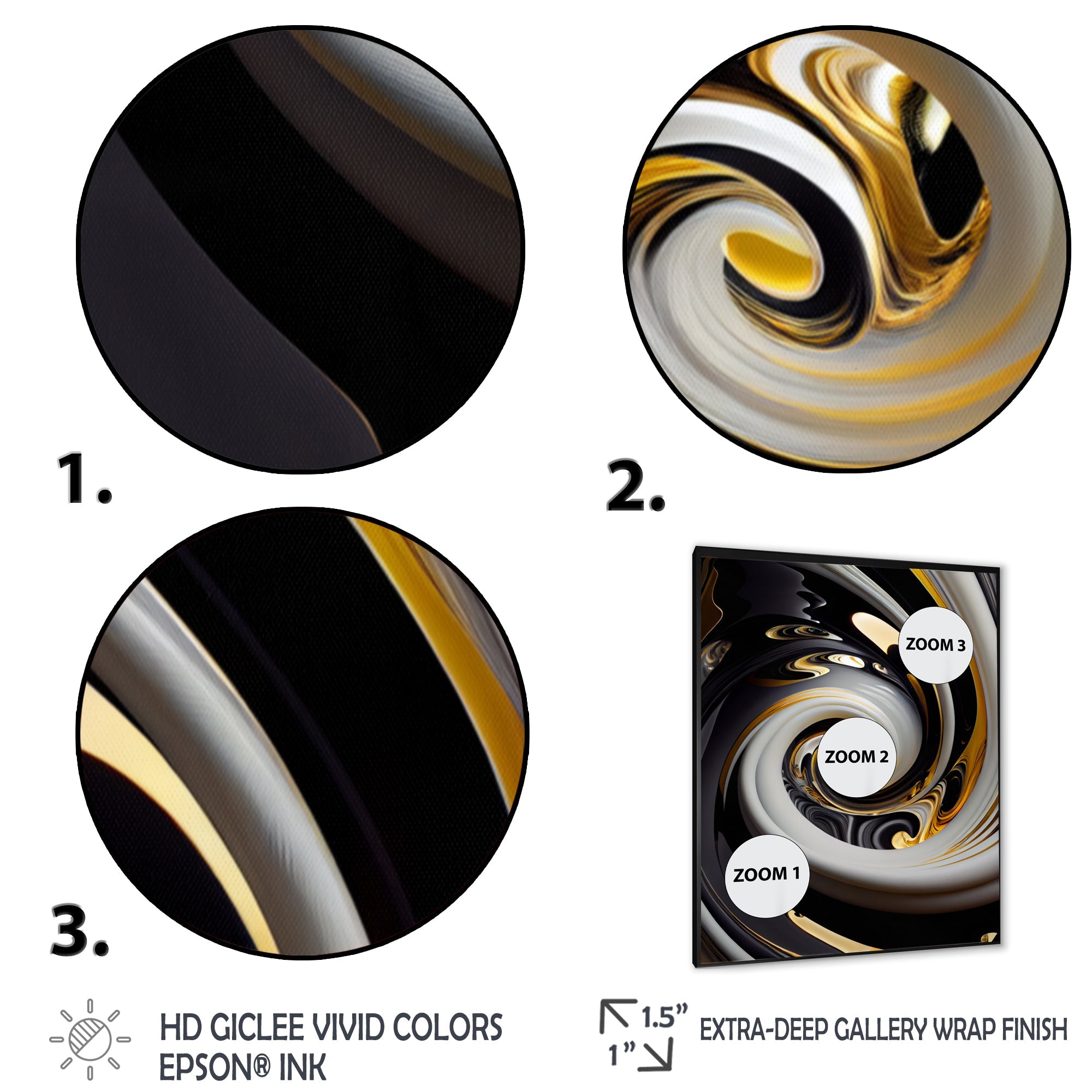 Gold And Black Stained Glass Spiral III