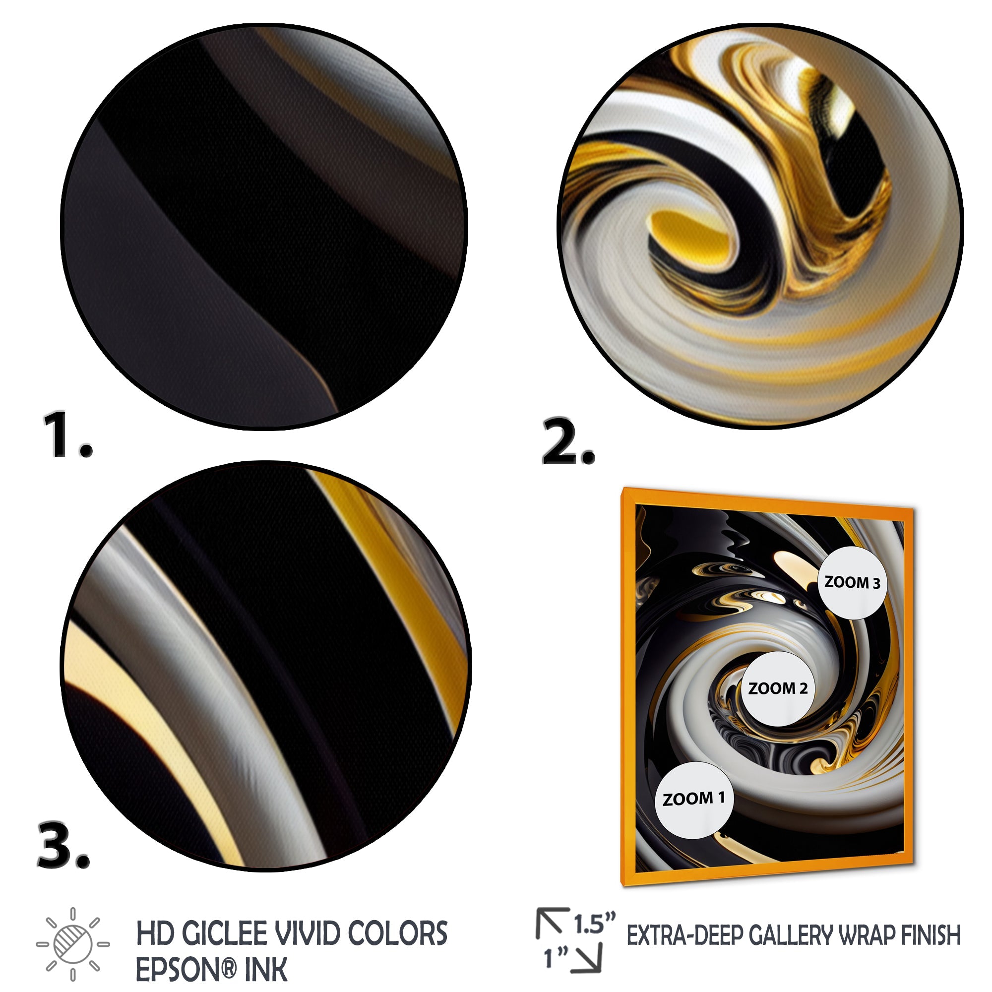 Gold And Black Stained Glass Spiral III