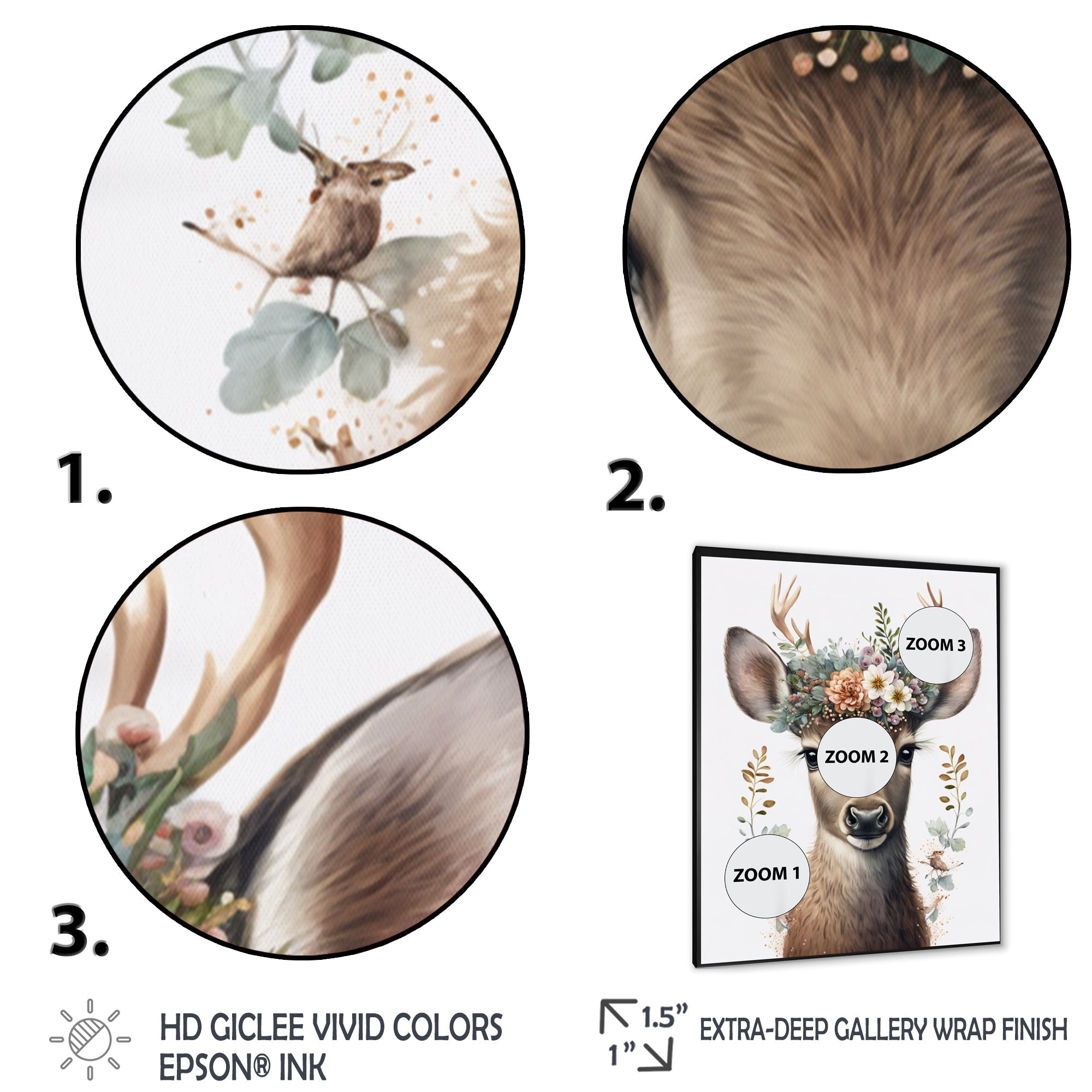 Cute Baby Caribou With Floral Crown I