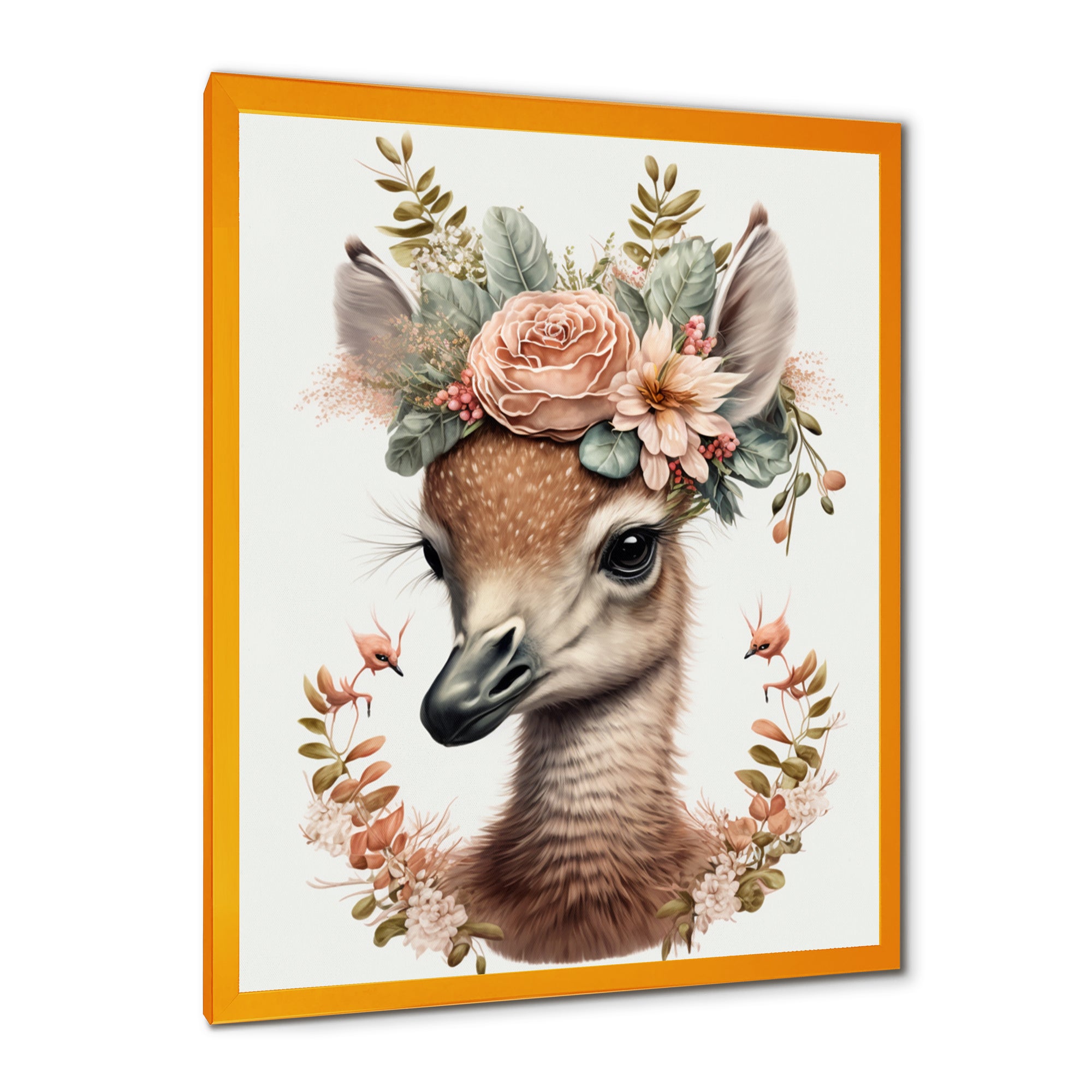 Cute Baby Flamingo With Floral Crown