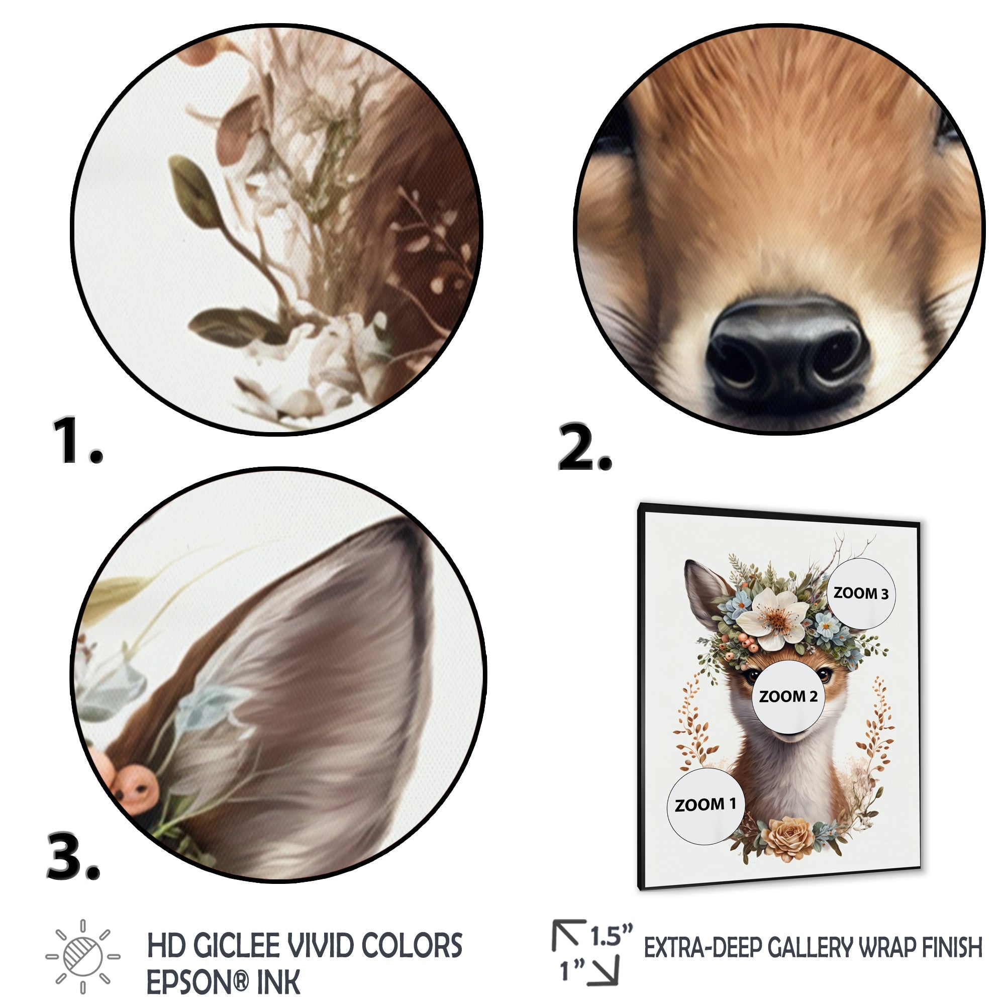 Cute Baby Fox With Floral Crown II