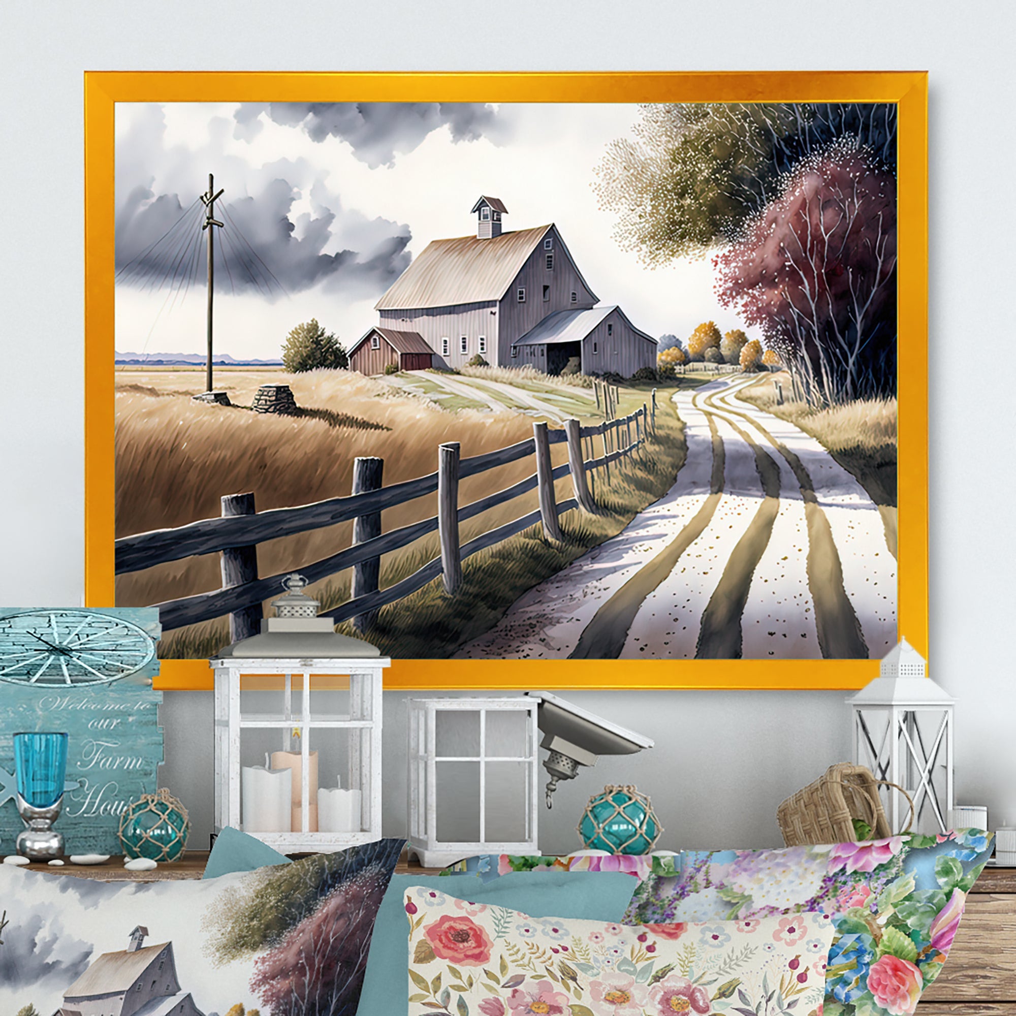 Calm Red Barn In Spring VII