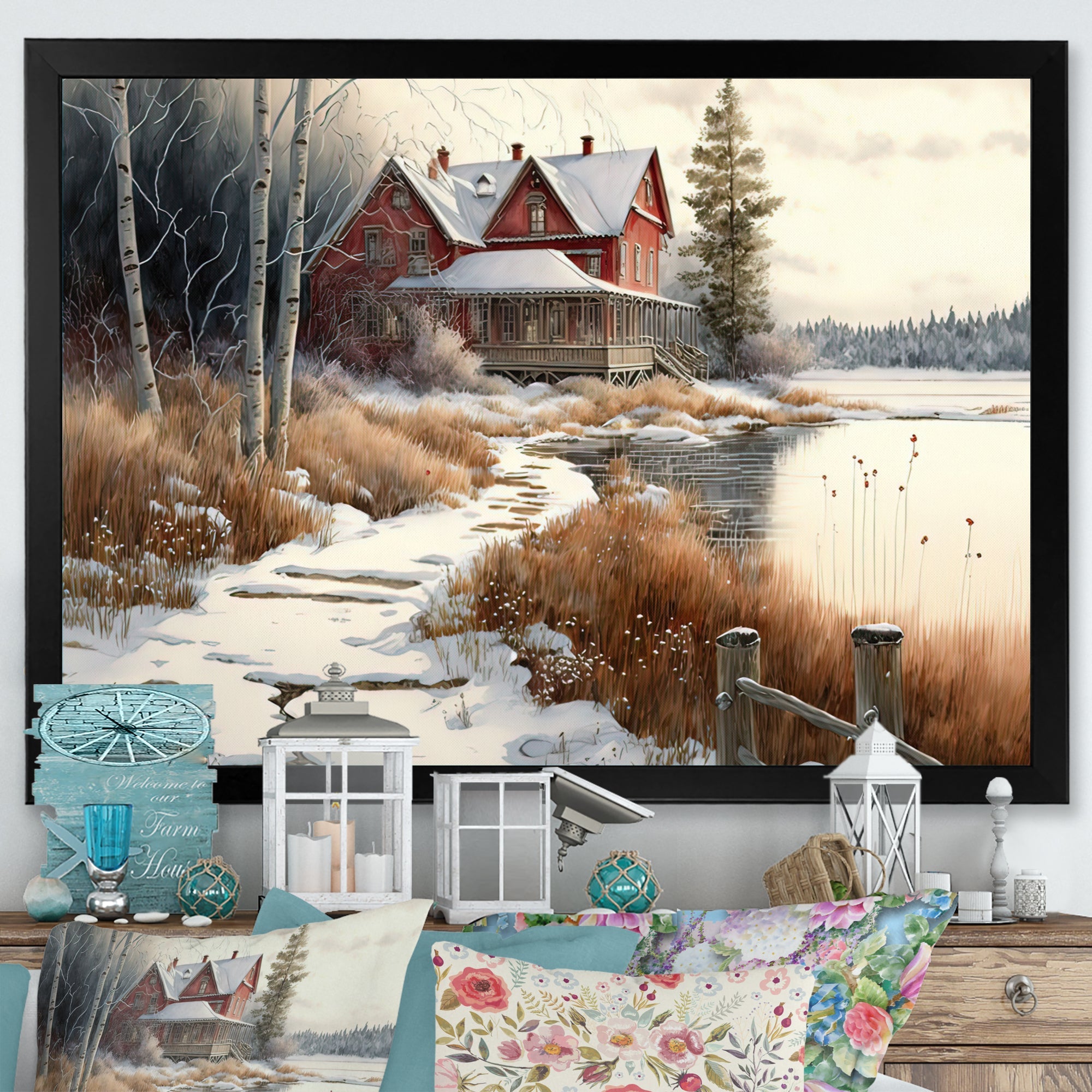 Calm Red Barn In Winter II