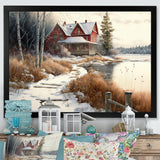 Calm Red Barn In Winter II