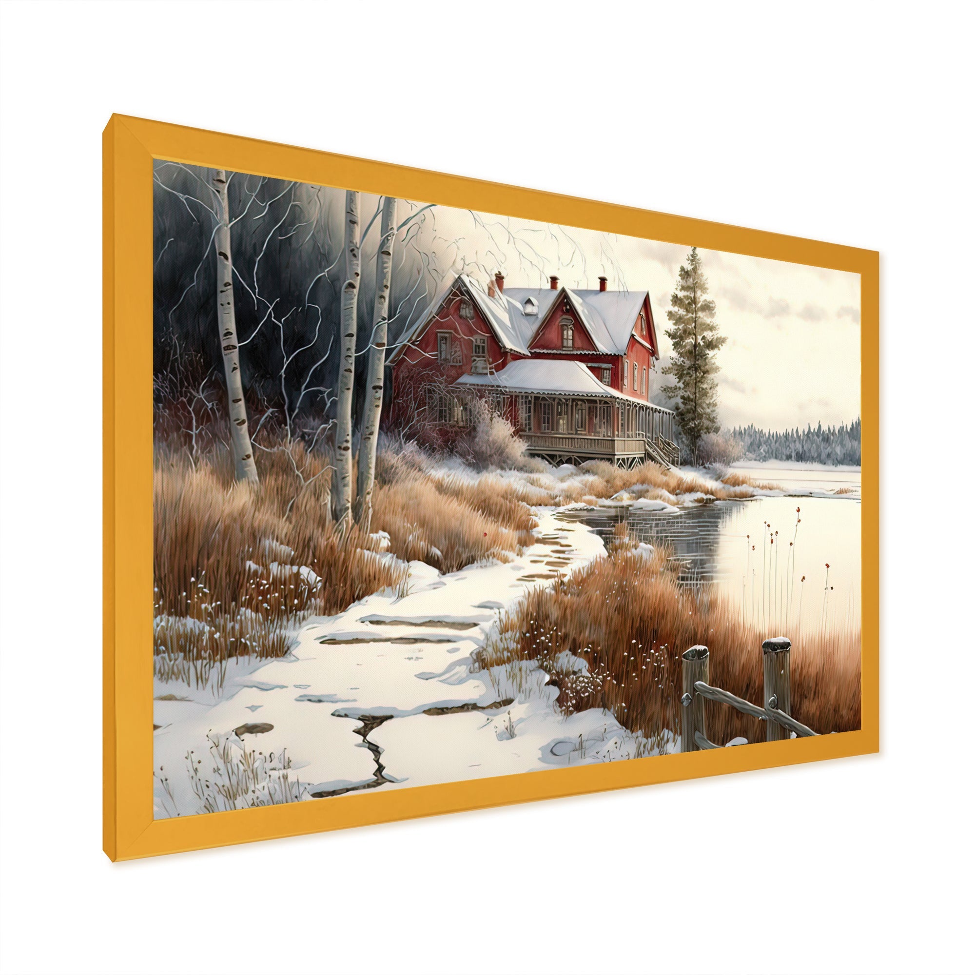 Calm Red Barn In Winter II