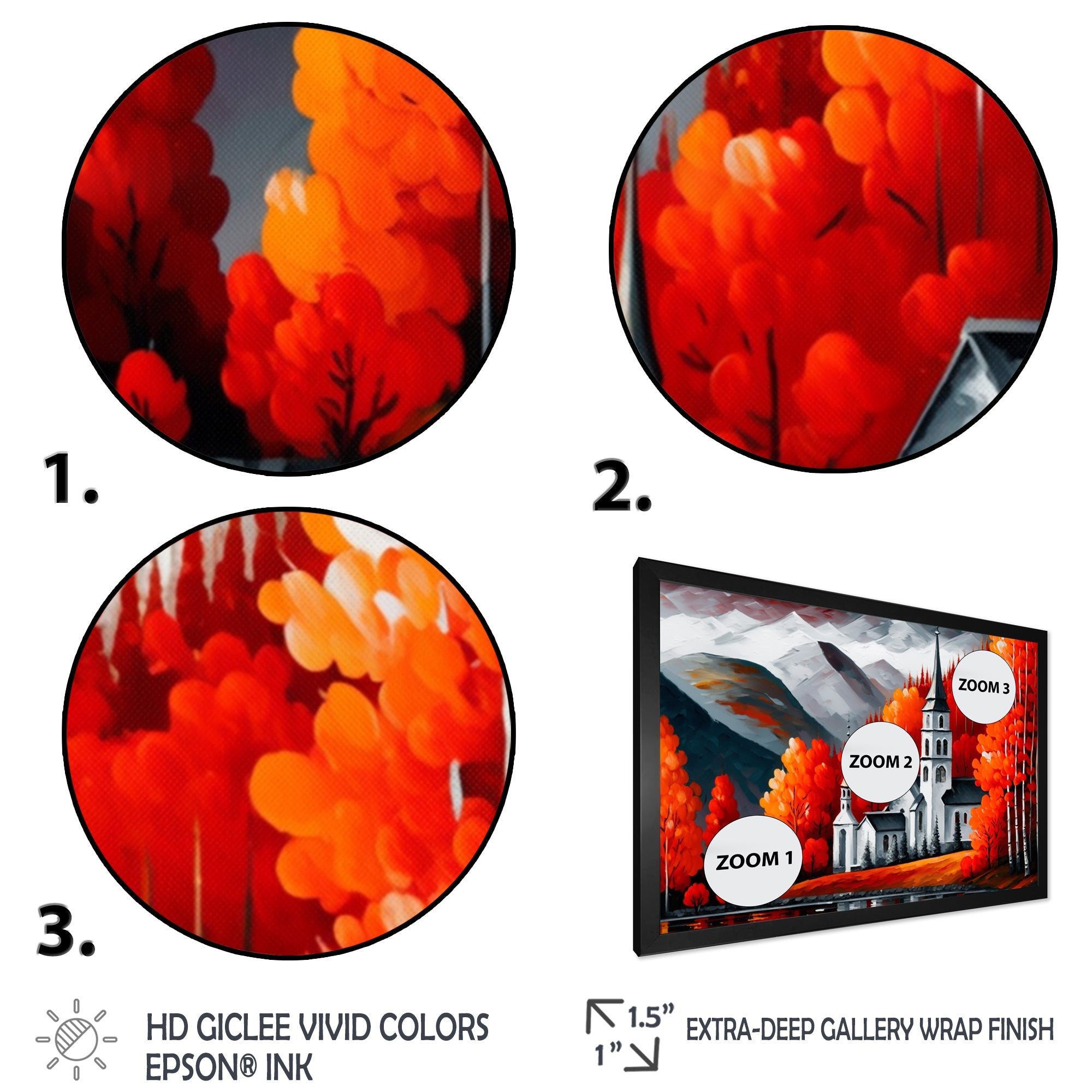 Monochrome Orange Church In Winter