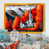 Monochrome Orange Church In Winter