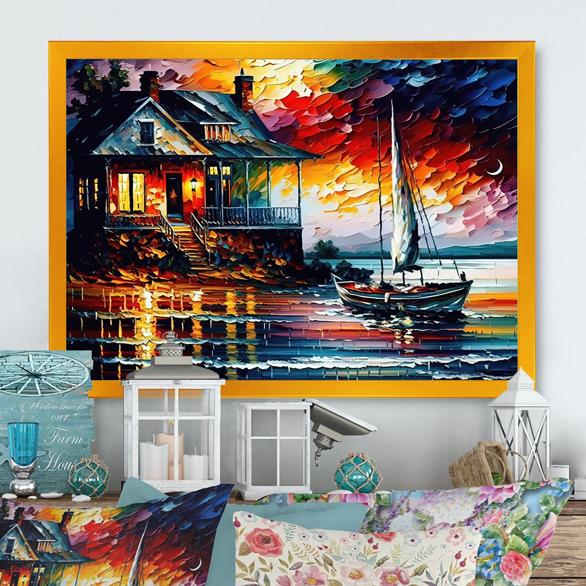 Monochome Yellow And Grey Farm II